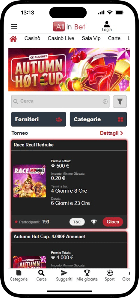Casinò dal vivo All in Bet